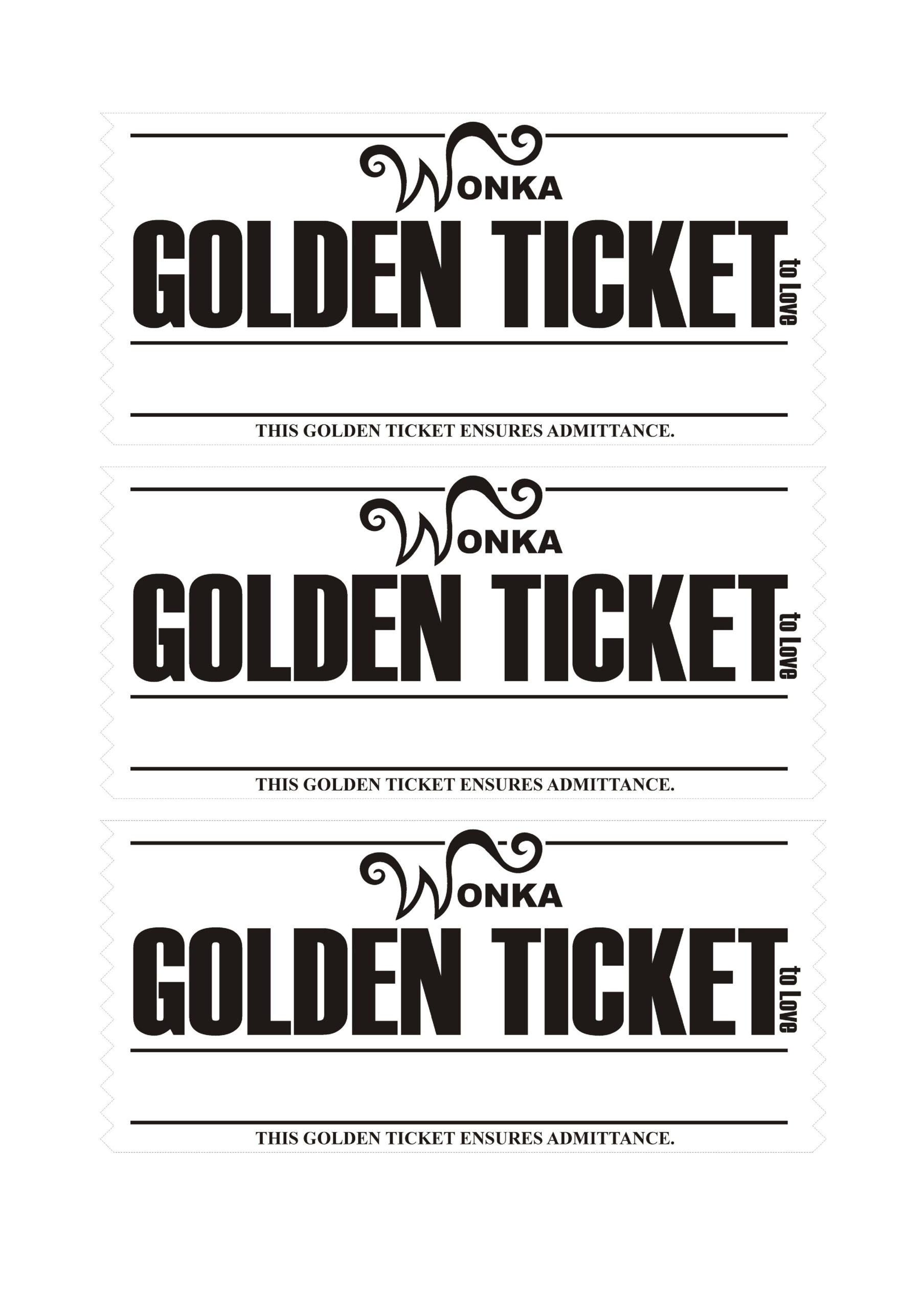 13 Editable Golden Ticket Templates (Free Downloads) regarding Free Printable Wonka Golden Ticket Template