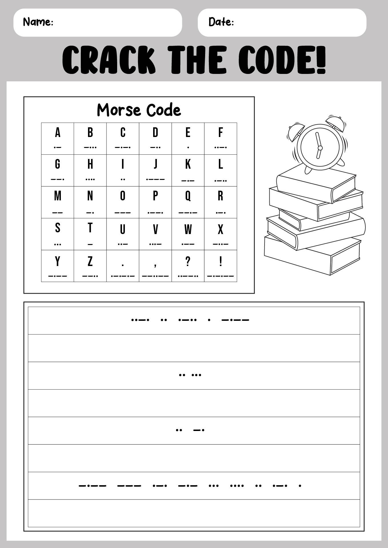 13 Printable Morse Code Worksheet - Free Pdf At Worksheeto inside Free Printable Morse Code Worksheets