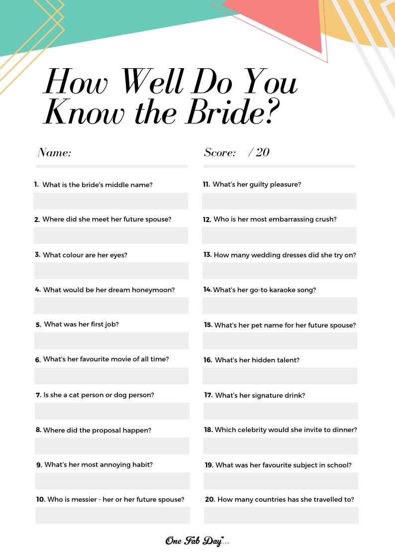 14 Totally Free Hen Party Printables | One Fab Day - Worksheets in Free Printable Hen Party Games Uk
