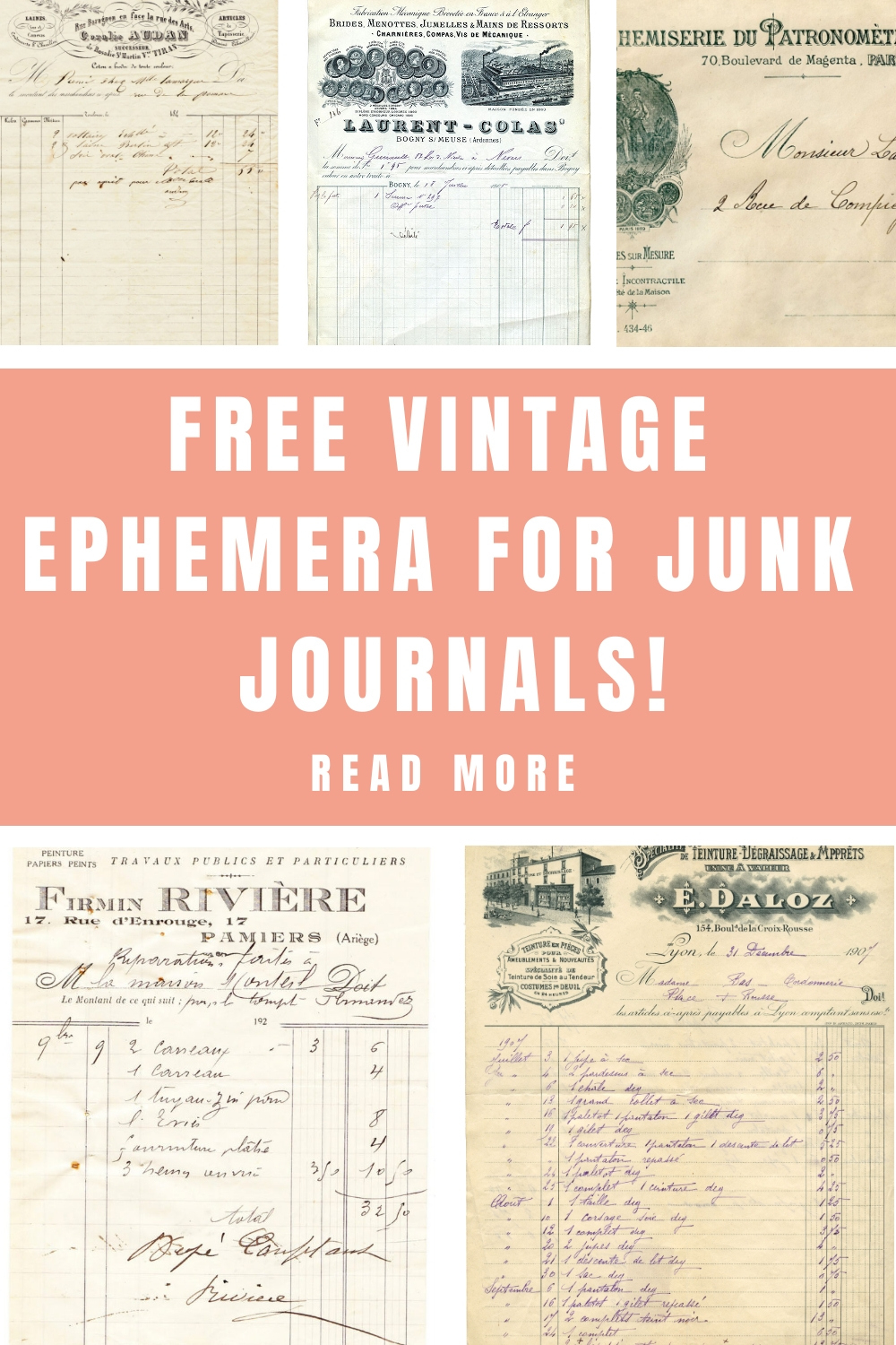 14 Vintage Invoice Ephemera! - The Graphics Fairy throughout Public Domain Free Printable Vintage Ephemera