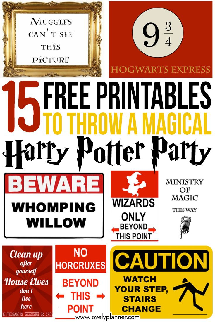 15 Free Harry Potter Party Printables - Part 1 intended for Free Harry Potter Party Printables