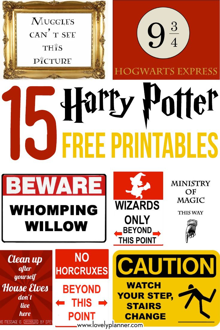 15 Free Harry Potter Party Printables - Part 1 regarding Harry Potter Signs Printable Free