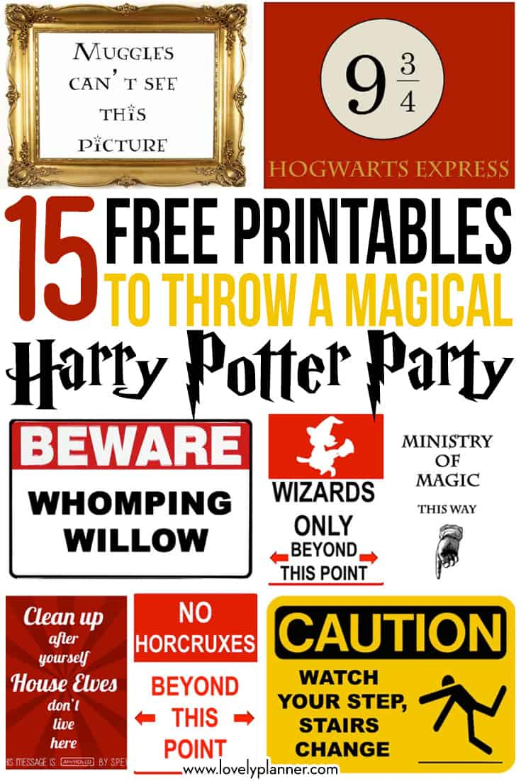 15 Free Harry Potter Party Printables - Part 2 - Lovely Planner inside Harry Potter Printable Posters Free