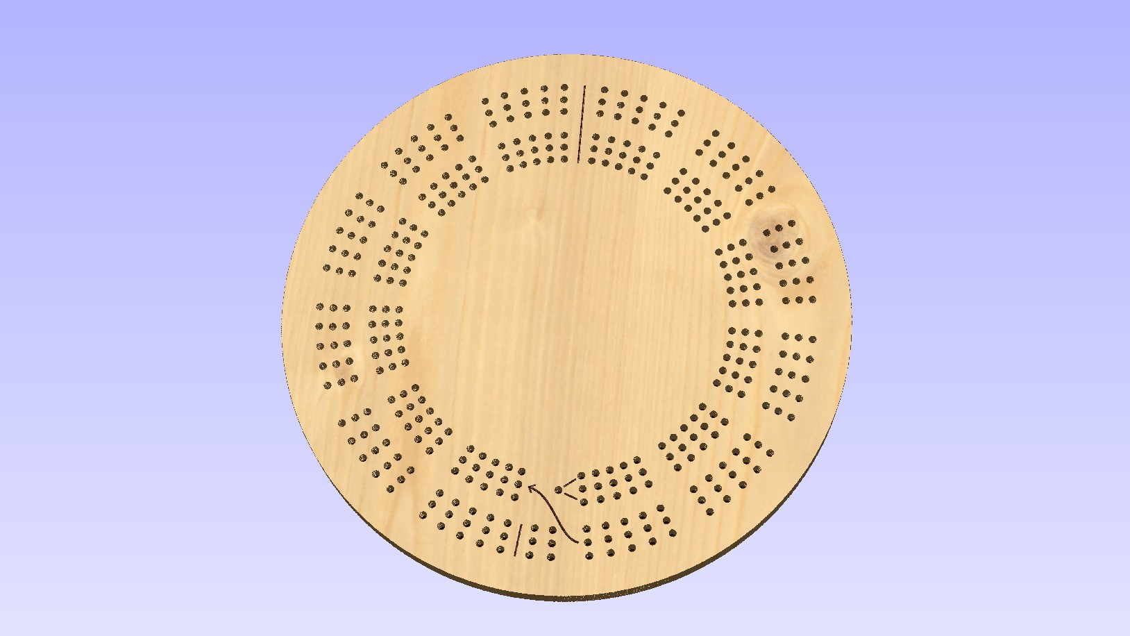 15 Inch Round Giant 3-Track Template within Free Printable Round Cribbage Board Template