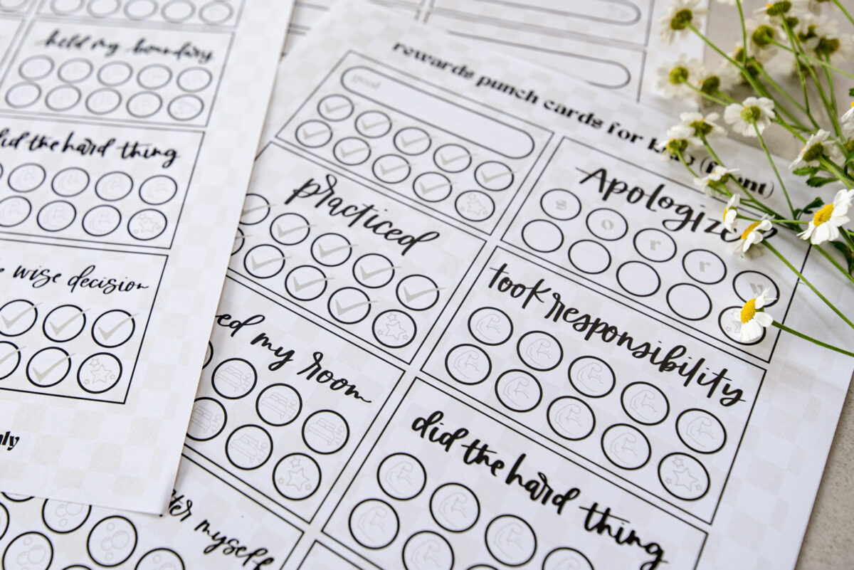 16 Free Printable Punch Cards For Adults + Kids - Hand Lettered inside Bingo Punch Out Cards