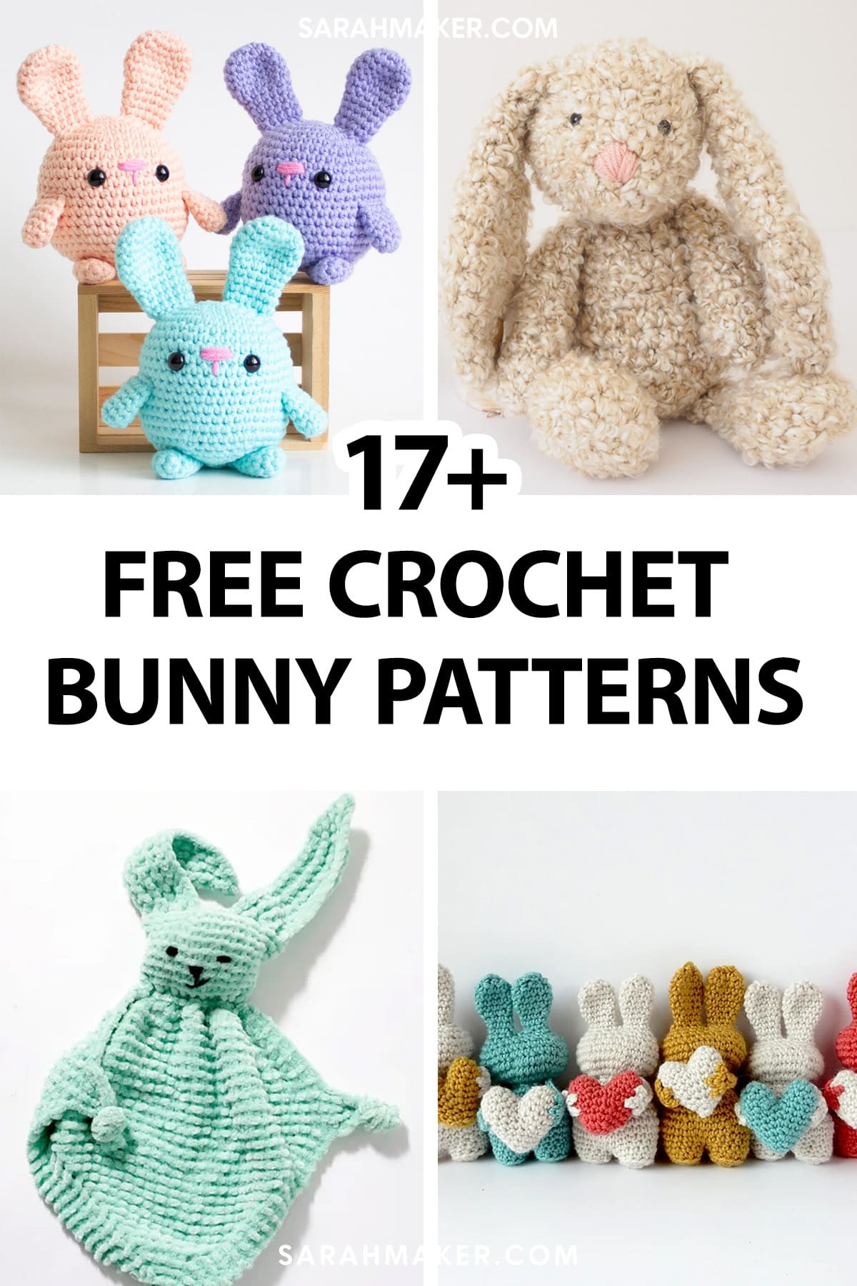 17 Adorable (And Free!) Crochet Bunny Patterns - Sarah Maker within Free Printable Crochet Bunny Pattern