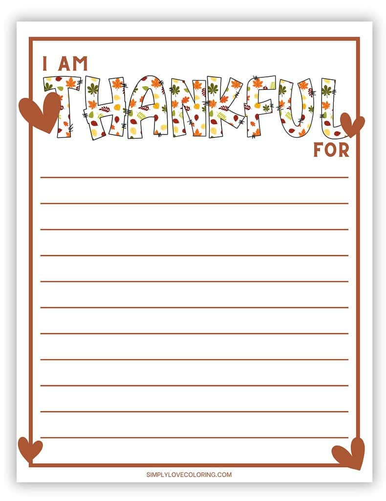 17 Embrace Gratitude: &amp;quot;I Am Thankful For&amp;quot; Worksheets (Free Pdf for Free Printable I Am Thankful For