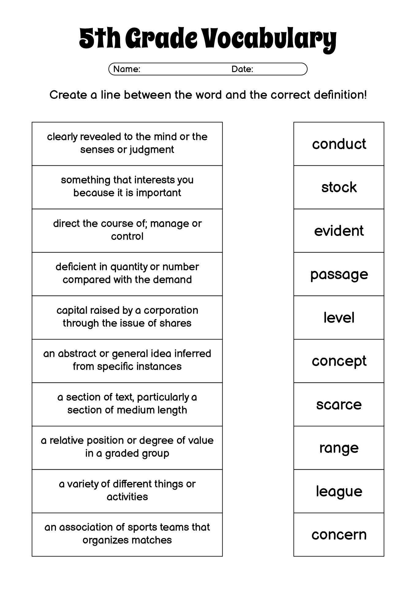 18 5Th Grade Vocabulary Worksheets Printable - Free Pdf At in Vocabulary Printable Worksheets Grade 5