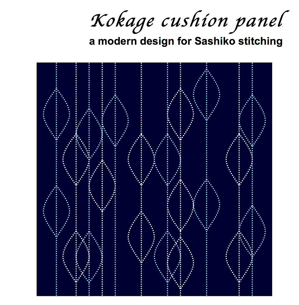 1P Pdf &amp;#039;Kokage&amp;#039; Sashiko Cushion Pattern Download | Susanbriscoe regarding Pdf Free Printable Sashiko Patterns