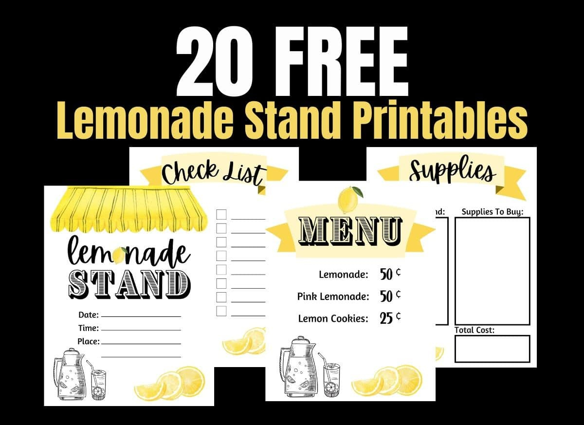 20 Free Lemonade Stand Printables | Perfect For Kids Who Want To within Free Lemonade Stand Printables