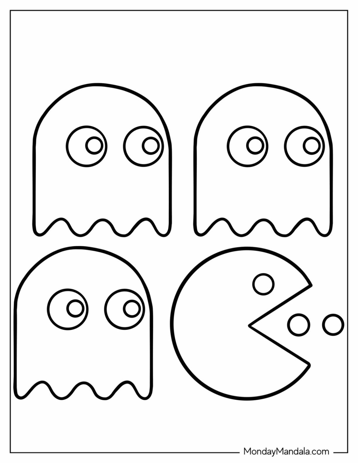 20 Pac Man Coloring Pages (Free Pdf Printables) intended for Printable Pac Man Characters