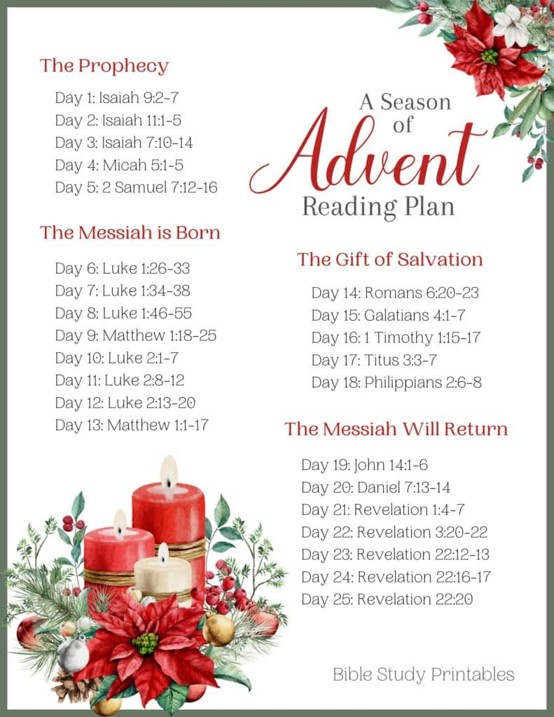 2023 Advent Bible Reading Plans For Families with Free Printable Advent Bible Study