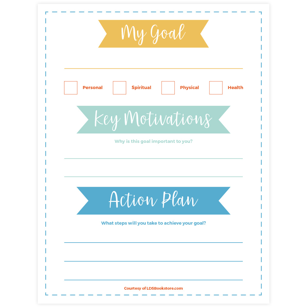 2025 Lds Goal Setting Worksheet regarding Lds Youth Goals Printable Free 2025