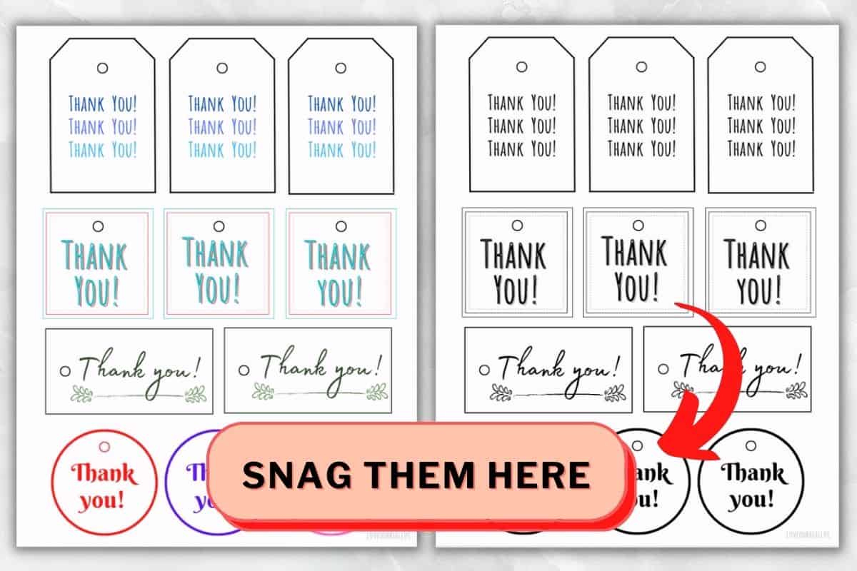 22 Free Printable Thank You Gift Tags (For Gifts &amp;amp; Cards) ⋆ Love with regard to Free Thank You Tags Printable