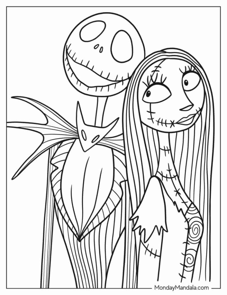 22 Nightmare Before Christmas Coloring Pages (Free Pdfs) intended for Jack Skellington Printable Images