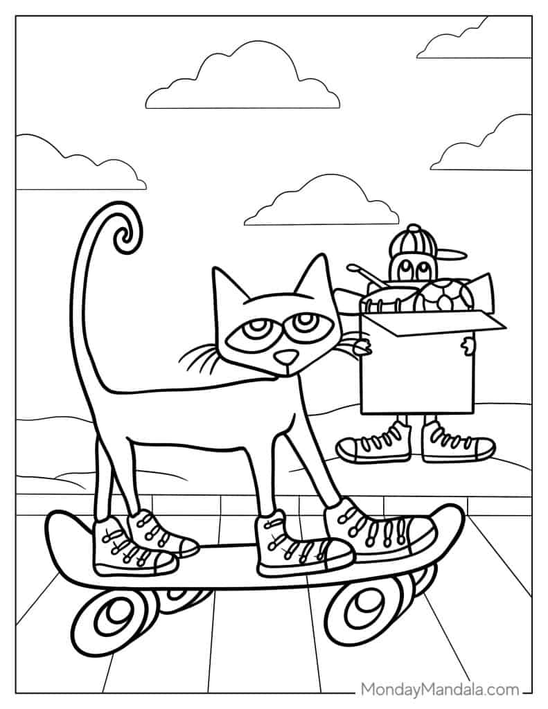 22 Pete The Cat Coloring Pages (Free Pdf Printables) for Free Printable Pete the Cat Shoe Template