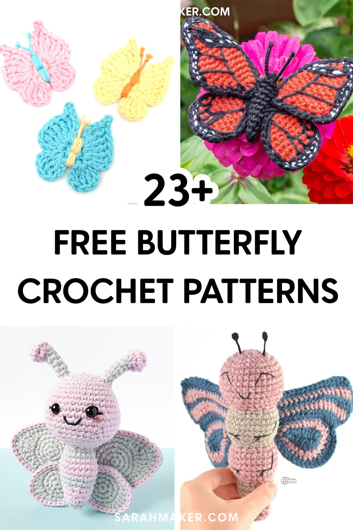 23 Free Crochet Butterfly Patterns - Sarah Maker with Printable Free Crochet Butterfly Patterns to Print