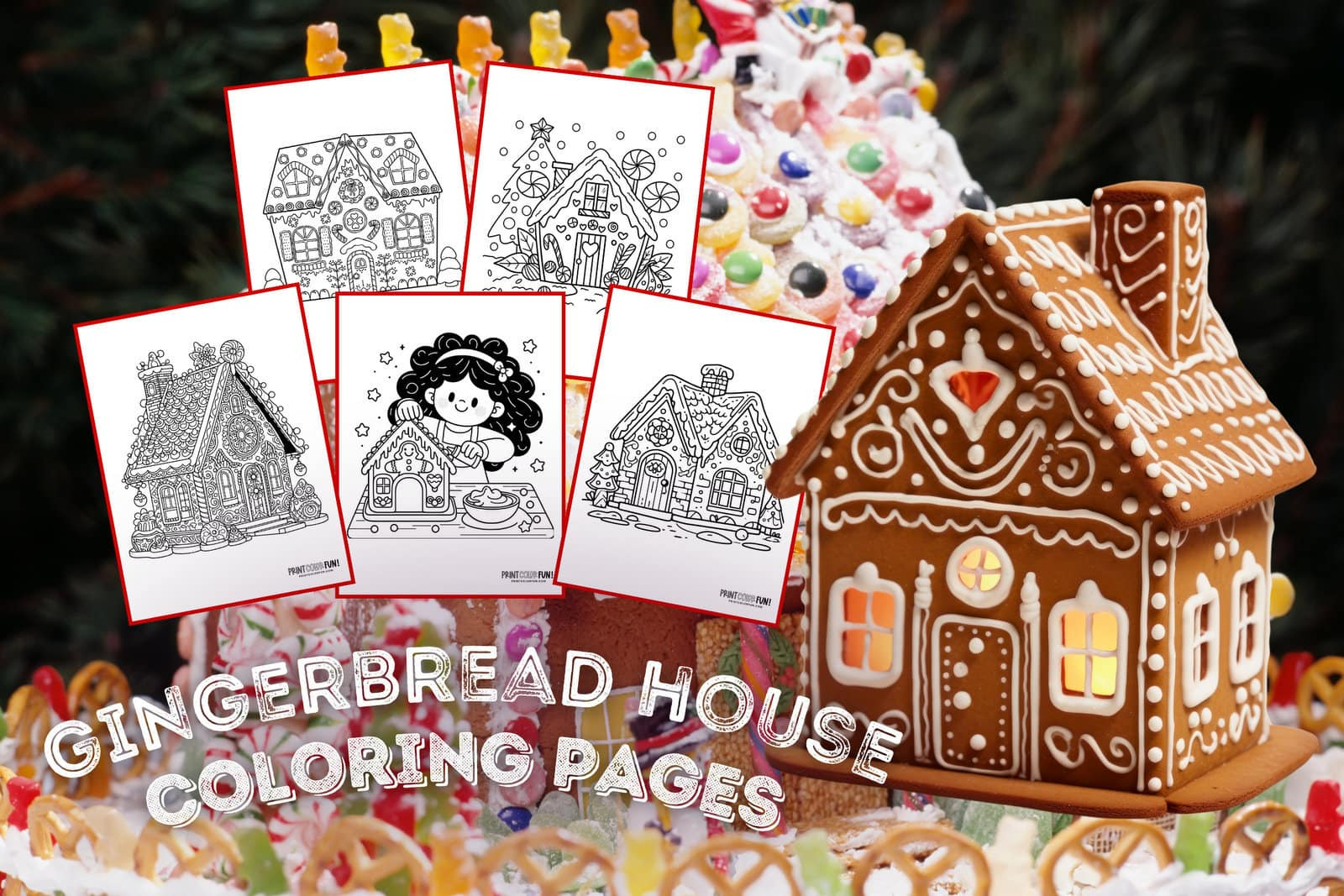 23 Sweet &amp;amp; Fun Gingerbread House Coloring Pages For Kids, At inside Printable Candy For Gingerbread House