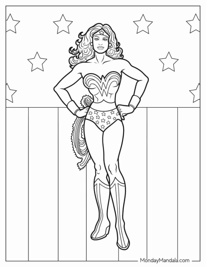 24 Wonder Woman Coloring Pages (Free Pdf Printables) within Free Wonder Woman Printables
