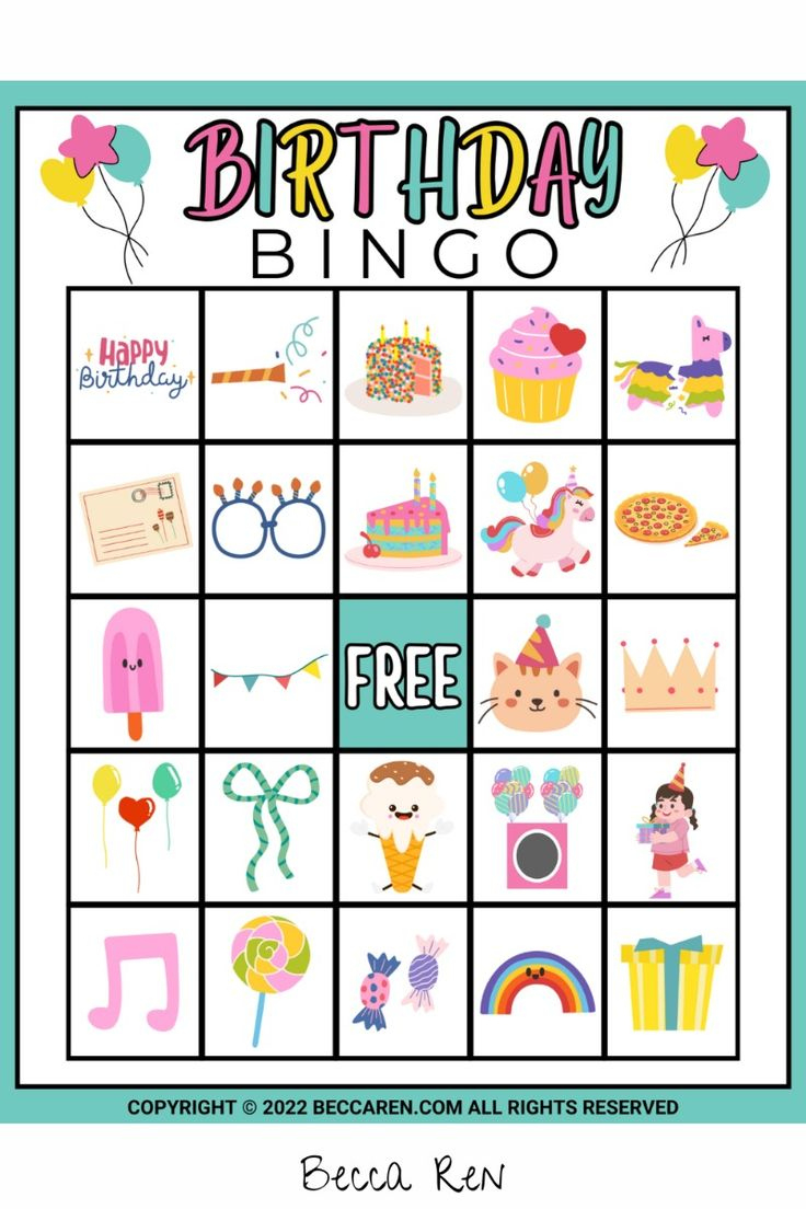 25 Free Birthday Bingo Cards For A Fun Birthday Party Game regarding Free Printable Birthday Bingo Cards For Adults