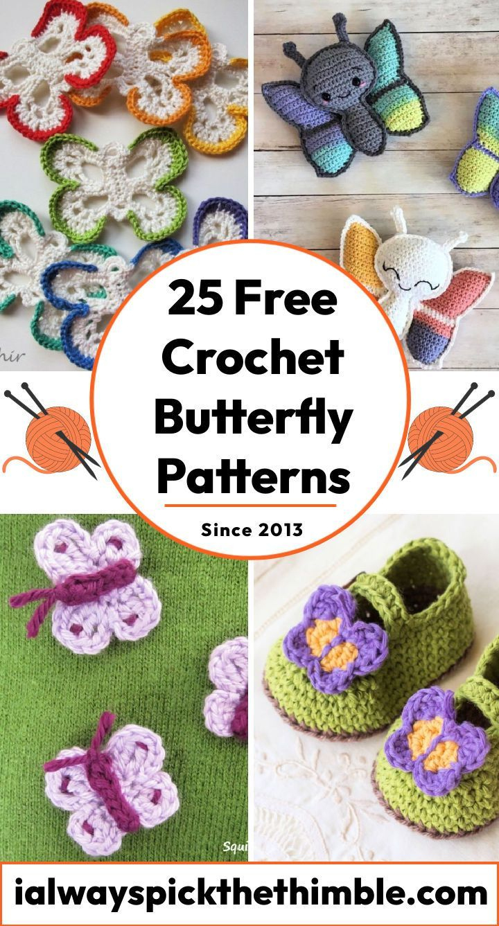 25 Free Crochet Butterfly Patterns {Pdf Pattern} for Printable Free Crochet Butterfly Patterns to Print