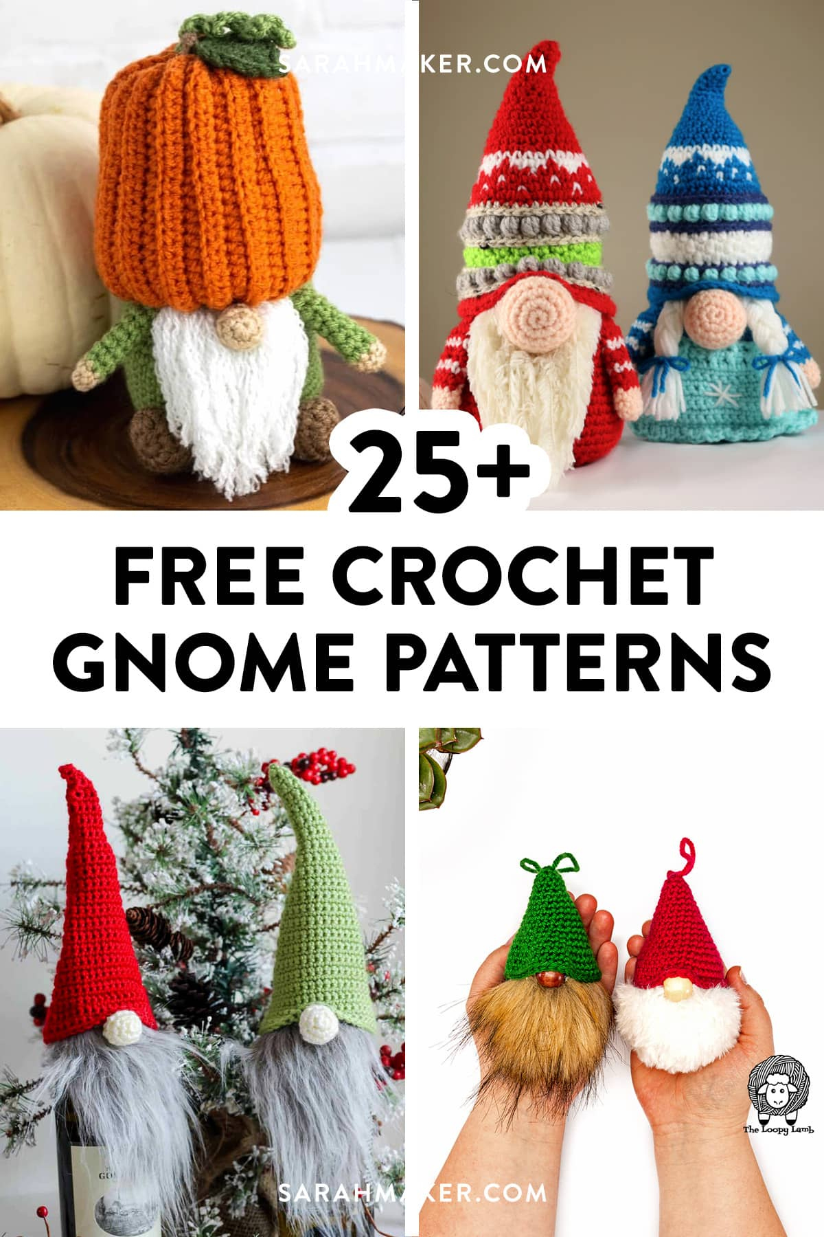 25 Free Crochet Gnome Patterns - Sarah Maker regarding Printable Crochet Gnome Pattern Free