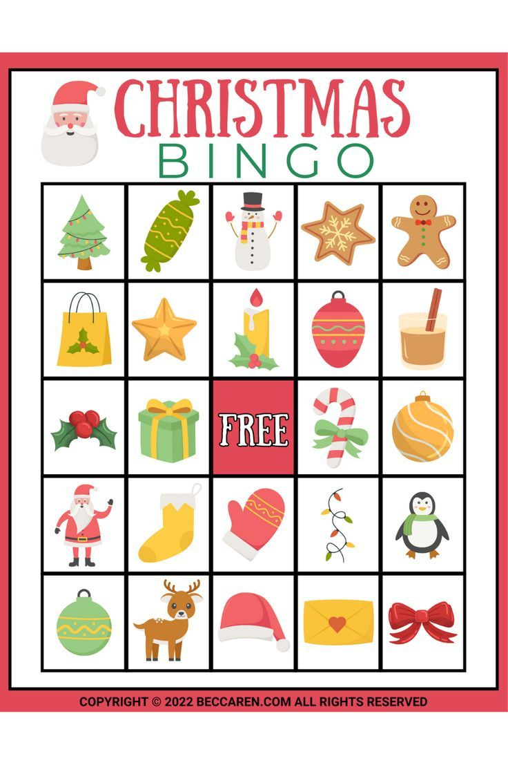25 Free Printable Christmas Bingo Cards in Holiday Bingo Cards Free