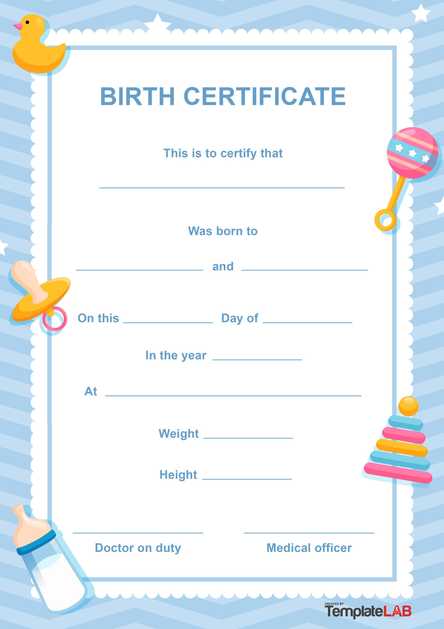 27 Birth Certificate Templates (Word, Ppt &amp;amp; Pdf) ᐅ Templatelab regarding Free Printable Doll Birth Certificate