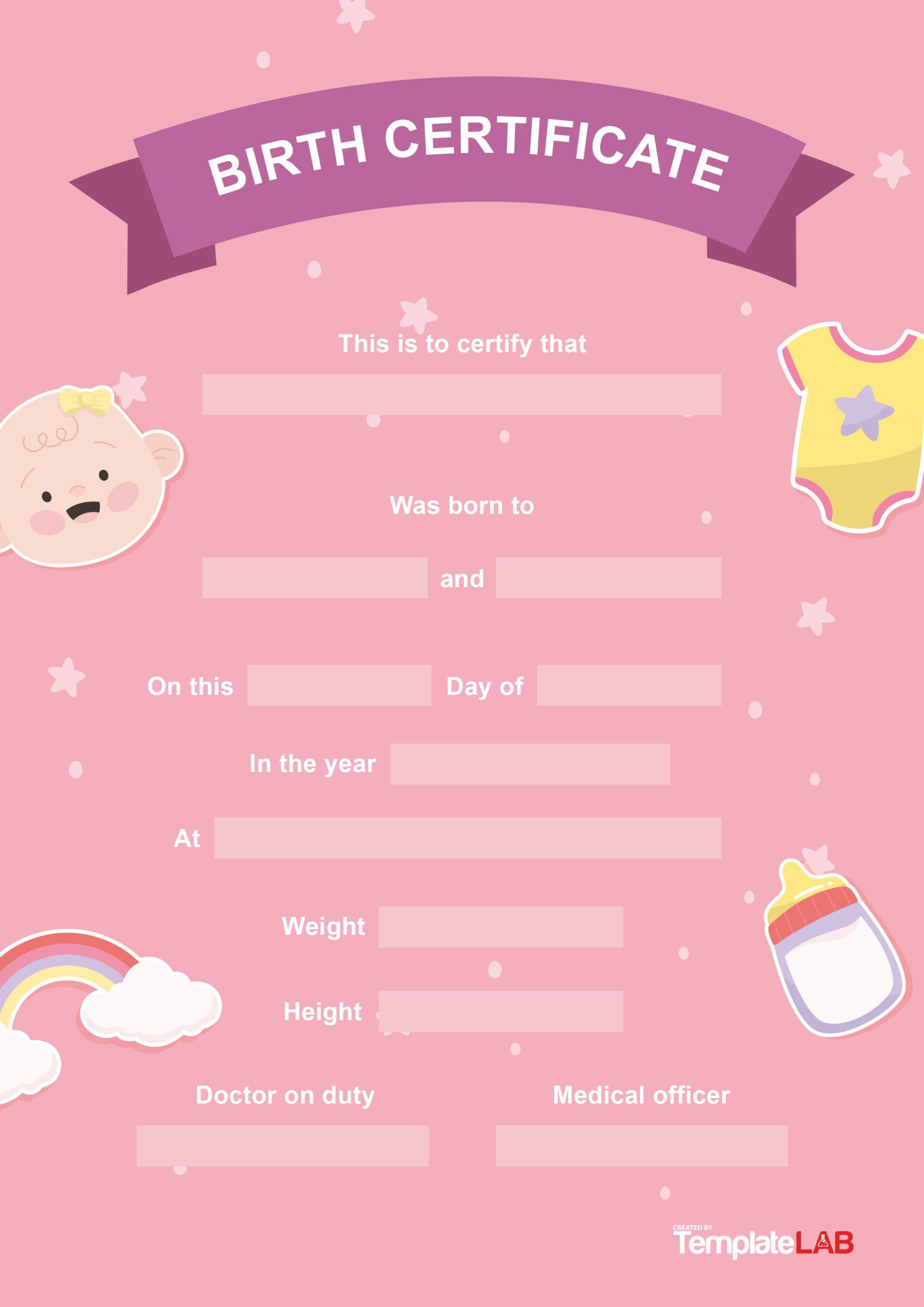 27 Birth Certificate Templates (Word, Ppt &amp;amp; Pdf) ᐅ Templatelab with regard to Free Printable Doll Birth Certificate
