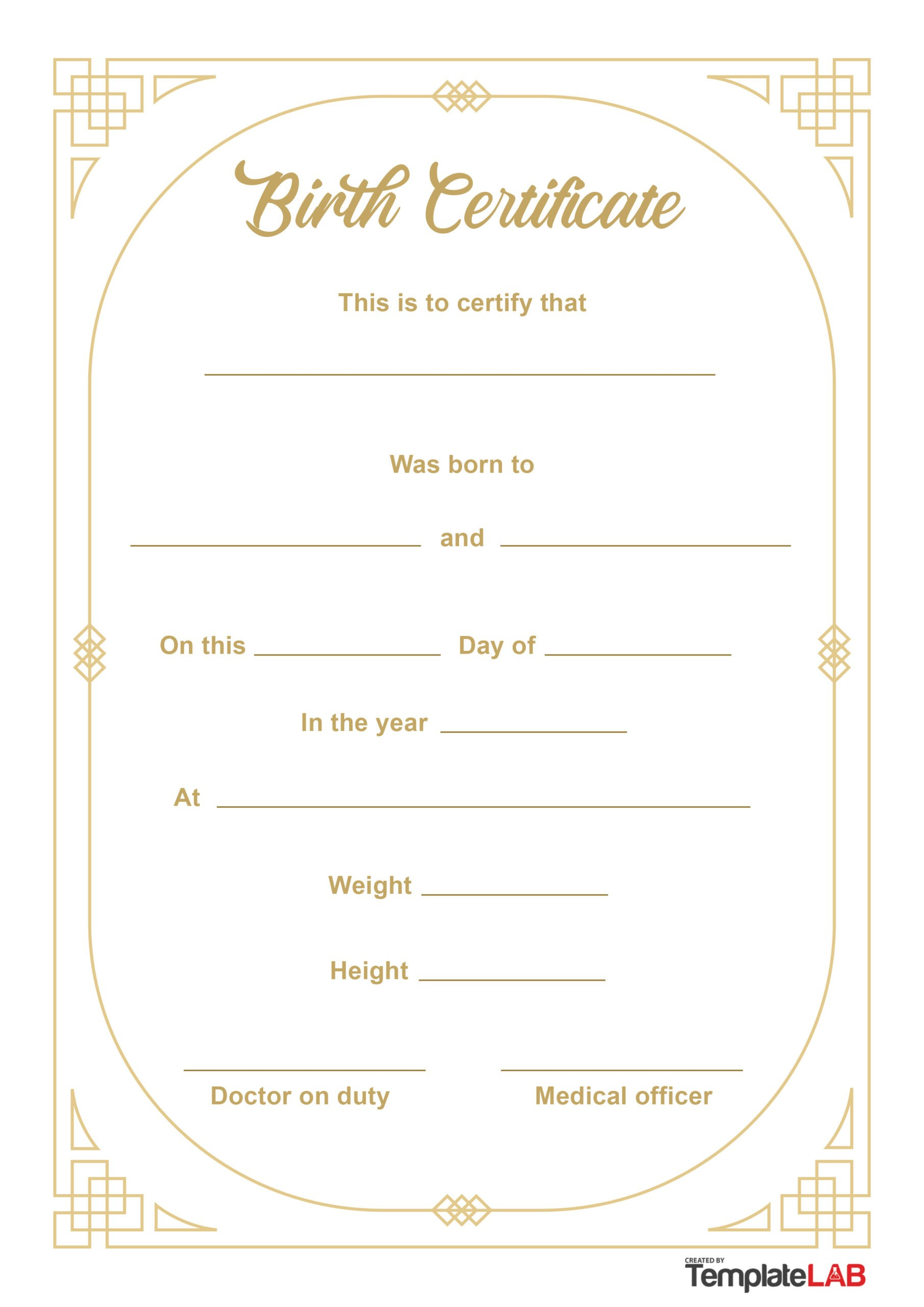 27 Birth Certificate Templates (Word, Ppt &amp;amp; Pdf) ᐅ Templatelab within Free Printable Doll Birth Certificate