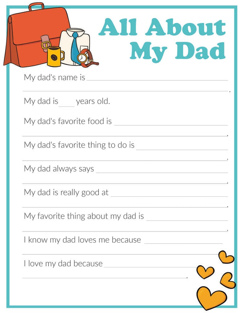 3 Free &amp;quot;All About My Dad&amp;quot; Printables with regard to Free All About My Dad Printable