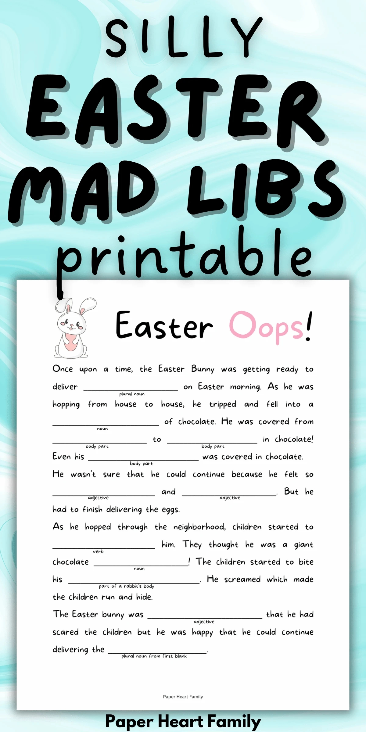 3 Fun, Free Printable Easter Mad Libs For Kids with regard to Easter Mad Libs Printable