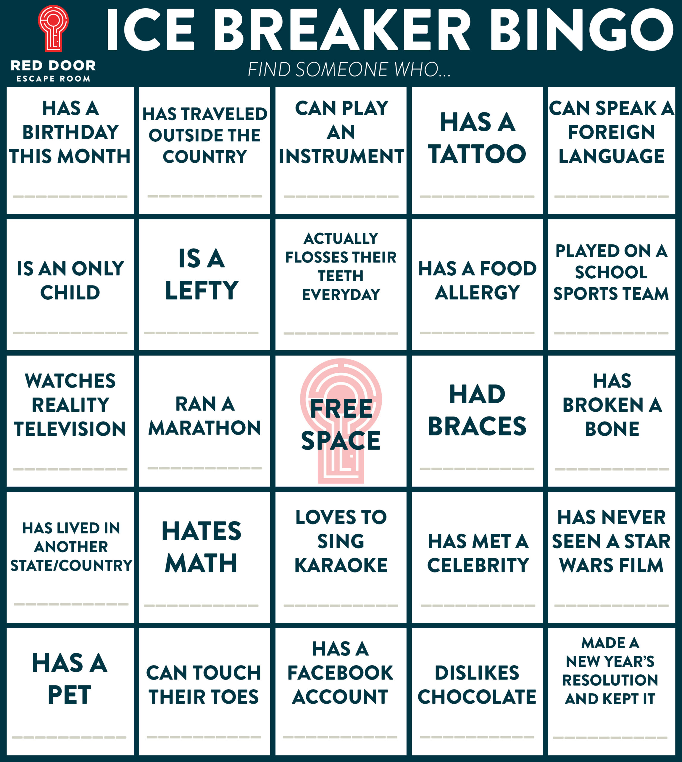 3 Great Ice Breaker Activities For Team Building At Work - Red regarding Team Building Bingo Cards