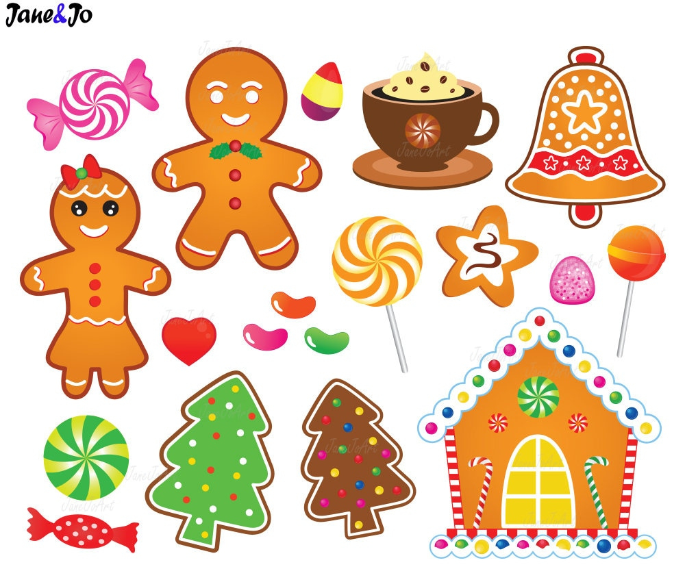 30 Gingerbread Clipart,Gingerbread Cliparts,Christmas Gingerbread inside Gingerbread House Candy Printables