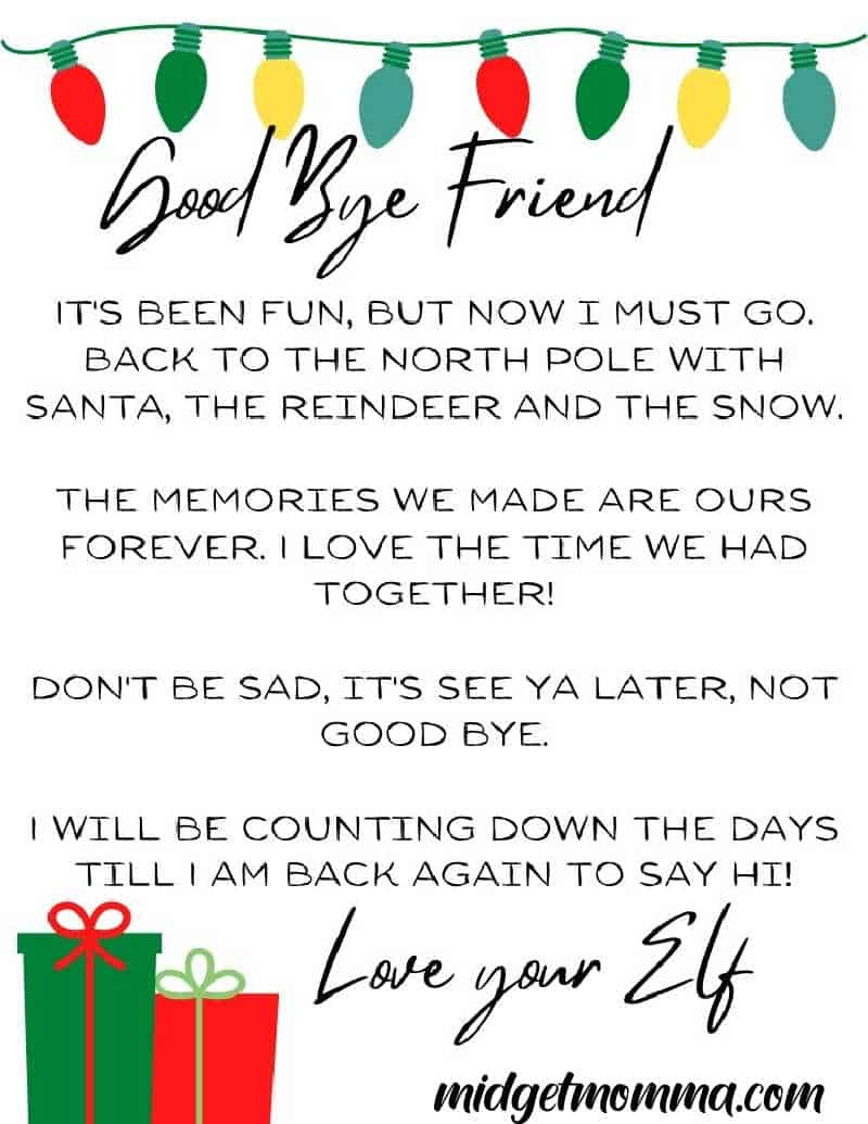 31 Free Elf On The Shelf Goodbye Letter Printables within Elf on the Shelf Goodbye Letter Free Printable
