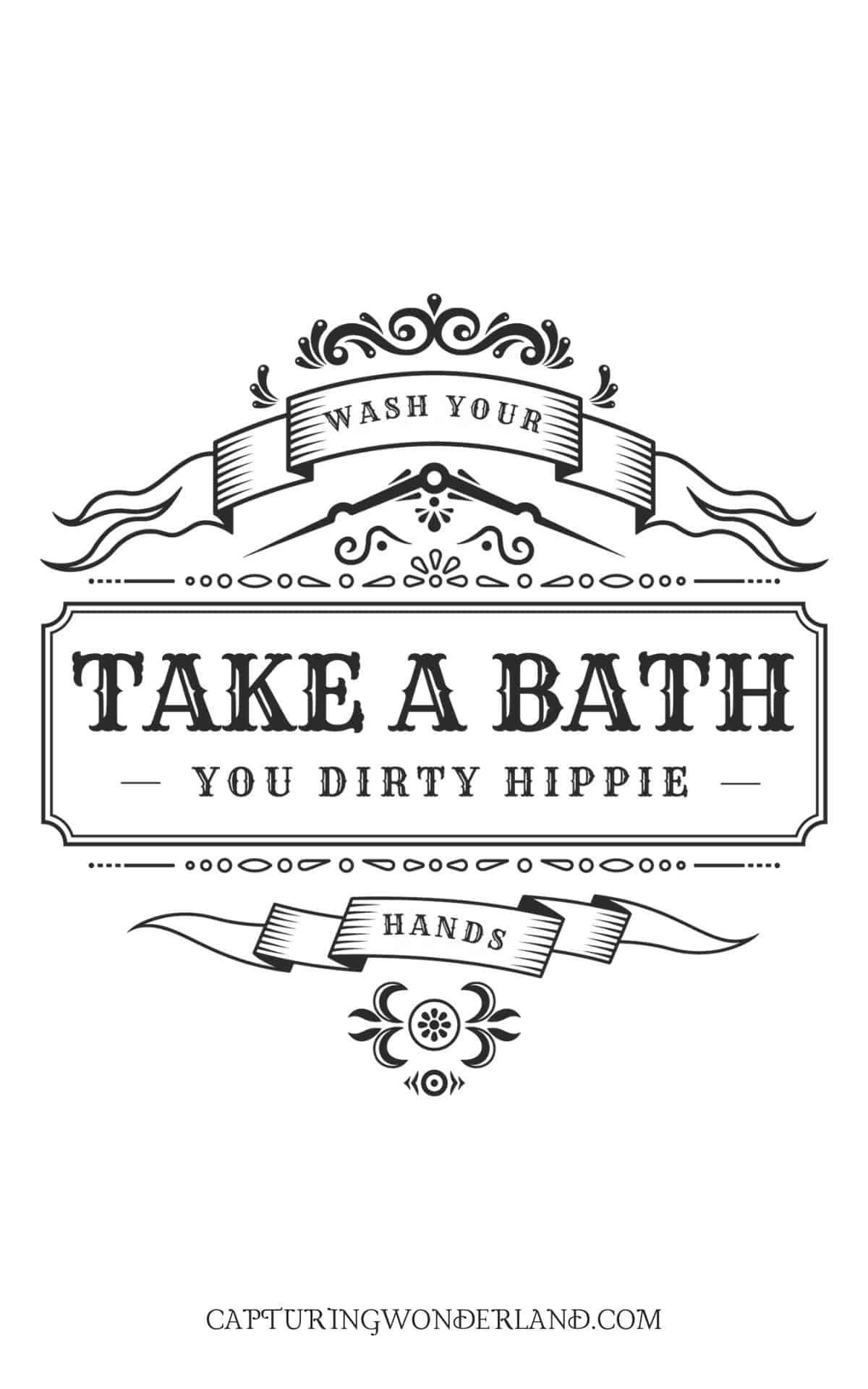 32 Vintage Bathroom Wall Art Free Printable Signs — Capturing inside Free Printable Printable Bathroom Wall Art