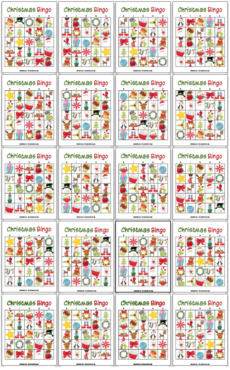 34 Printable Christmas Bingo Cards for Printable Xmas Bingo Cards