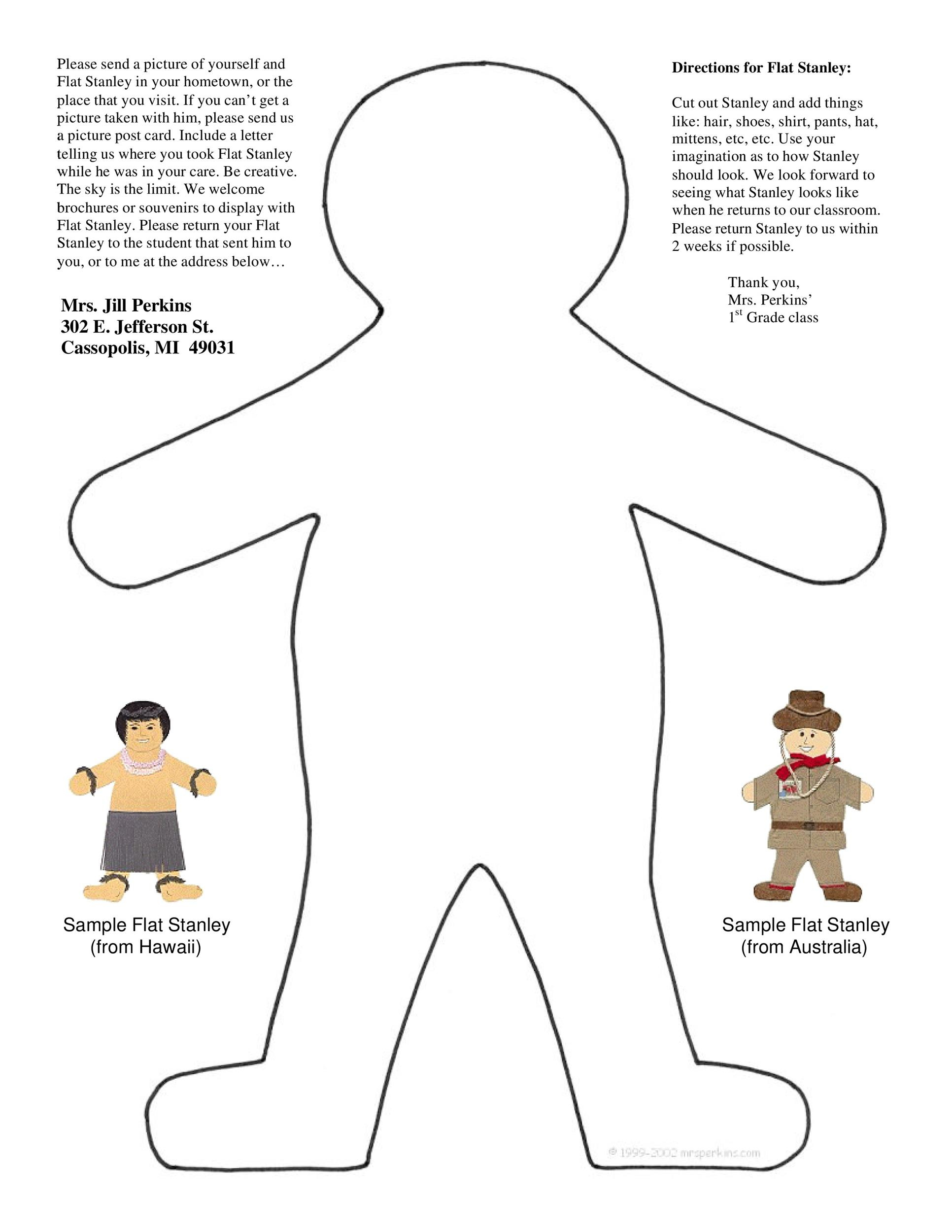 37 Flat Stanley Templates &amp; Letter Examples ᐅ Templatelab within Free Printable Flat Stanley Template
