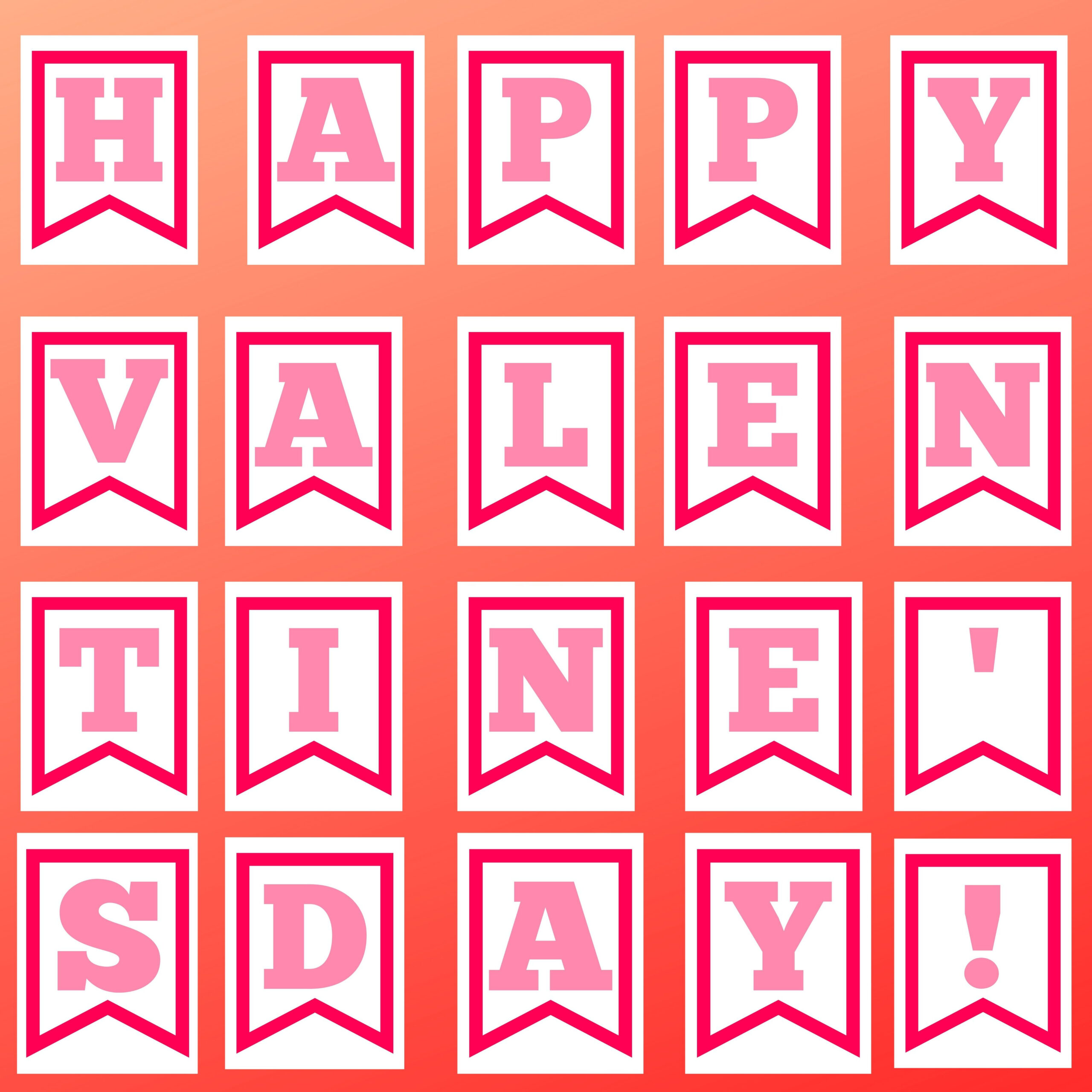4 Easy Diy Valentine&amp;#039;S Day Printable Banners (Free!) - The in Free Printable Happy Valentines Day Banner Printable