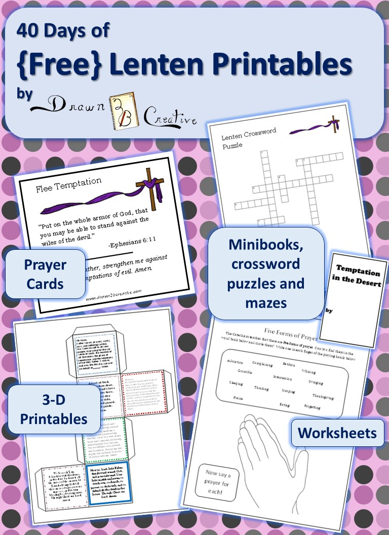 40 Days Of {Free} Lenten Printables - Drawn2Bcreative inside Free Printable Lent Worksheets