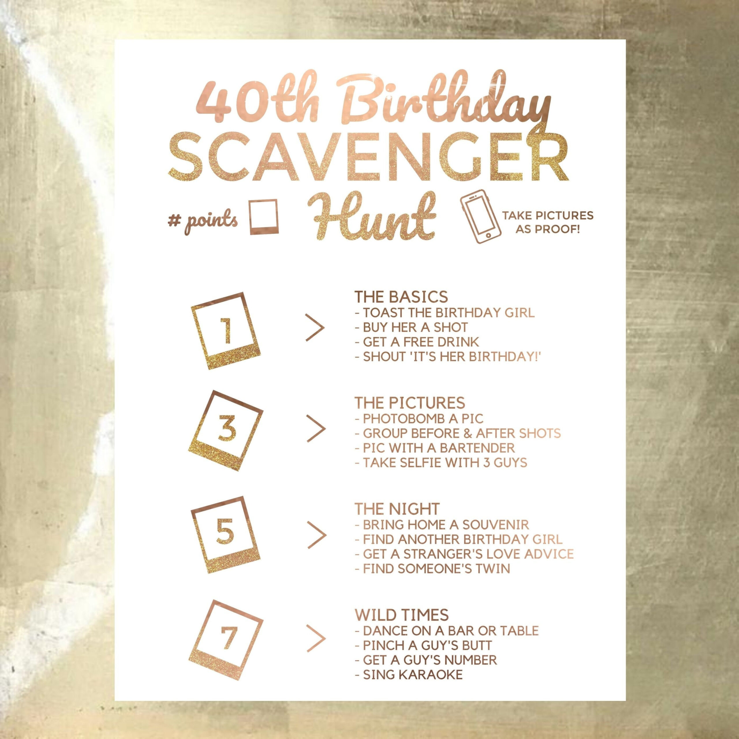 40Th Birthday Drinking Game Printable | Digital File Birthday for 40th Birthday Games Free Printable