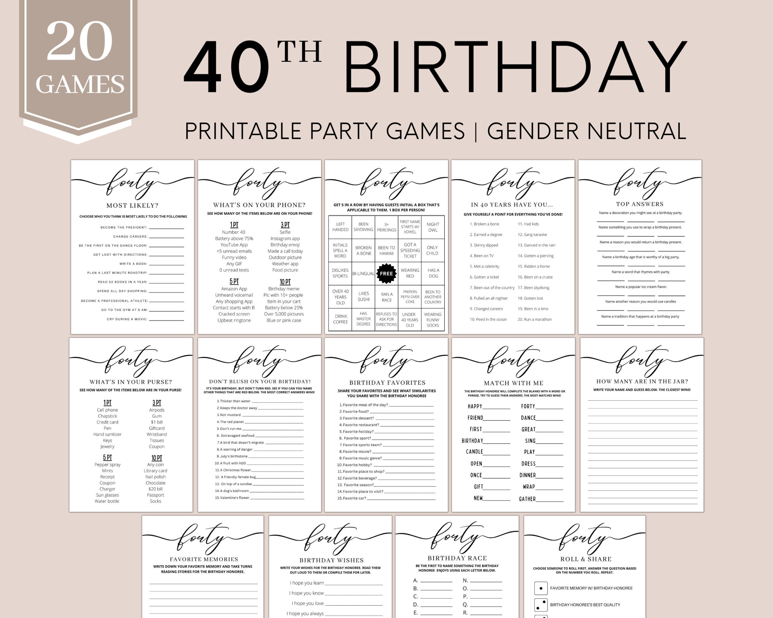 40Th Birthday Games | 40Th Party Games | 40Th Birthday Games Women pertaining to 40th Birthday Games Free Printable