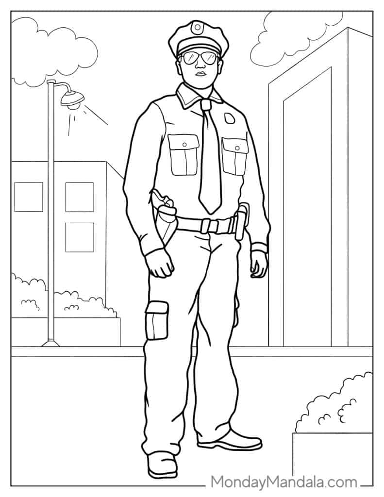 48 Police Coloring Pages (Free Pdf Printables) for Free Printable Preschool Police Officer Worksheets