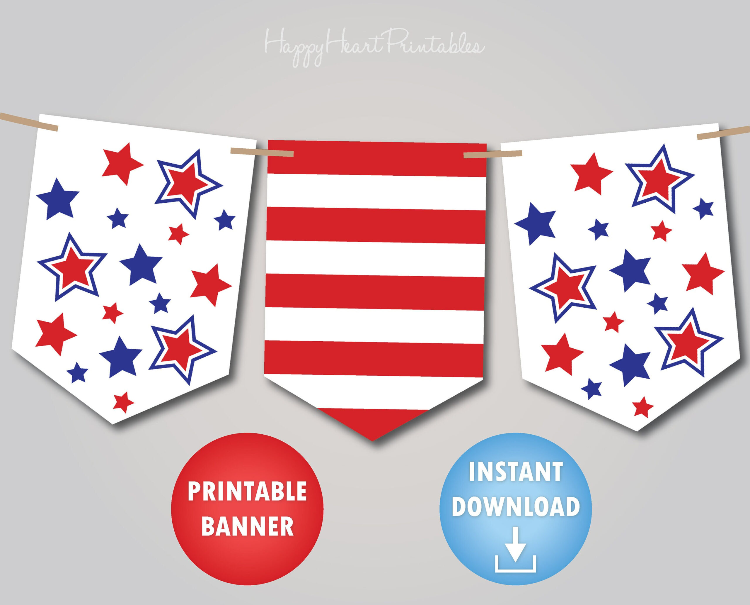 4Th Of July Printable Banner - Patriotic Printable Banner - Etsy for 4th of July Printable Banner