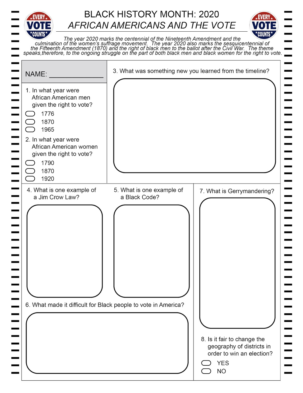5 Done-For-You Black History Month Printable Activities for Free Printable Black History Month Worksheets