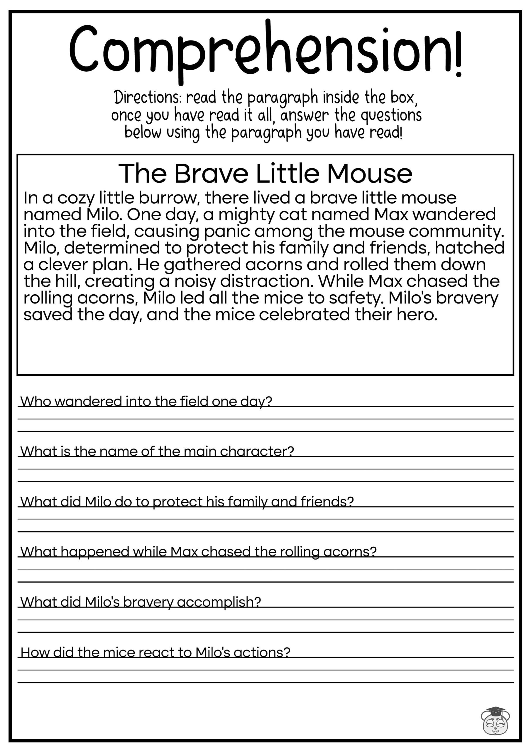 5 Printable Reading Comprehension English Worksheets! (Ages 4 - 7 intended for Reading Worksheets Printable For 4Th Grade