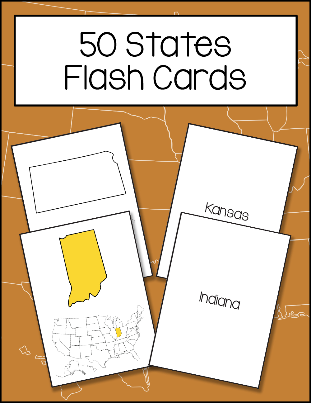 50 States Flash Cards - Warm Hearts Publishing inside 50 States Flash Cards Printable
