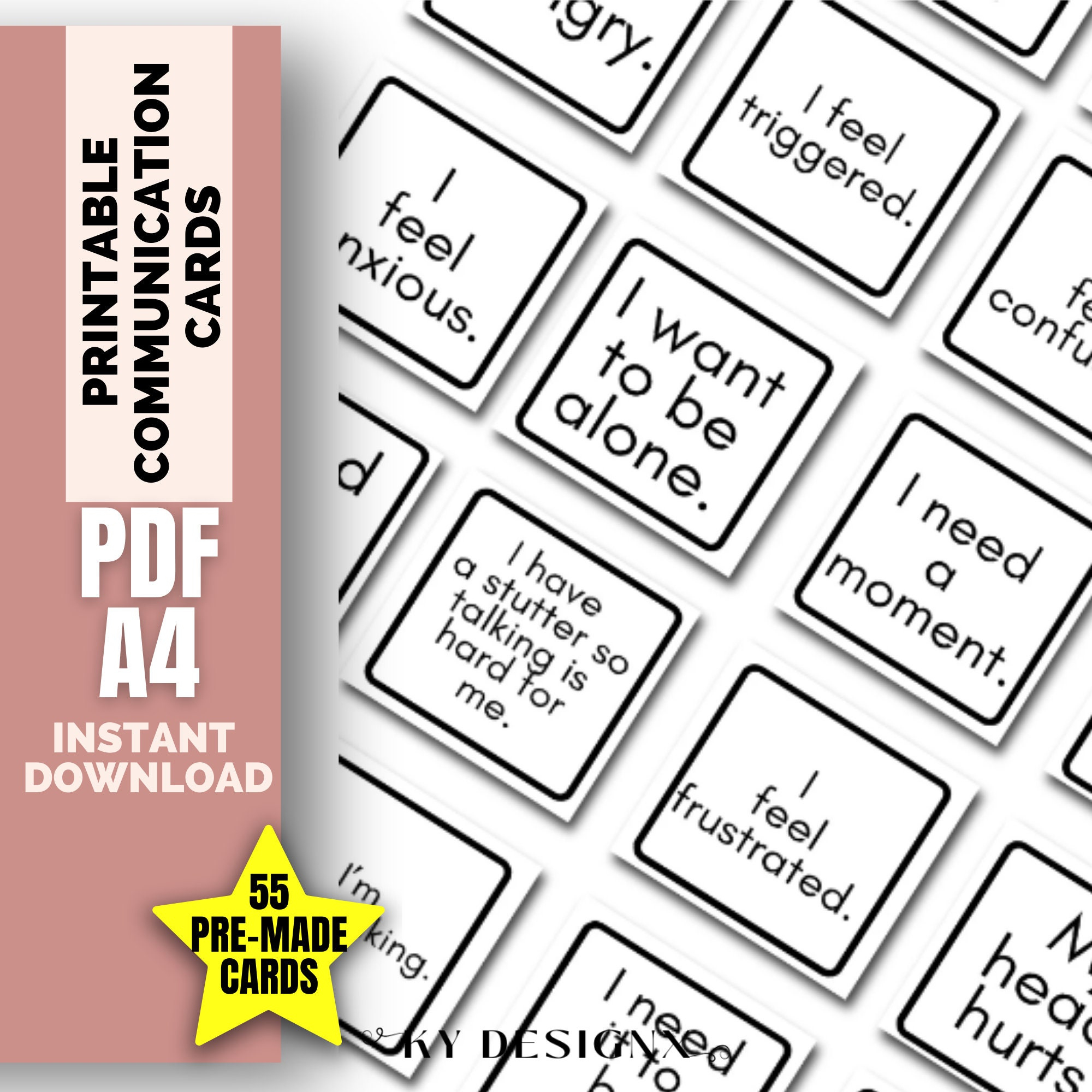 55 Printable Communication Cards, Non Verbal, Selective Mutism for Free Printable Non Verbal Communication Cards For Adults