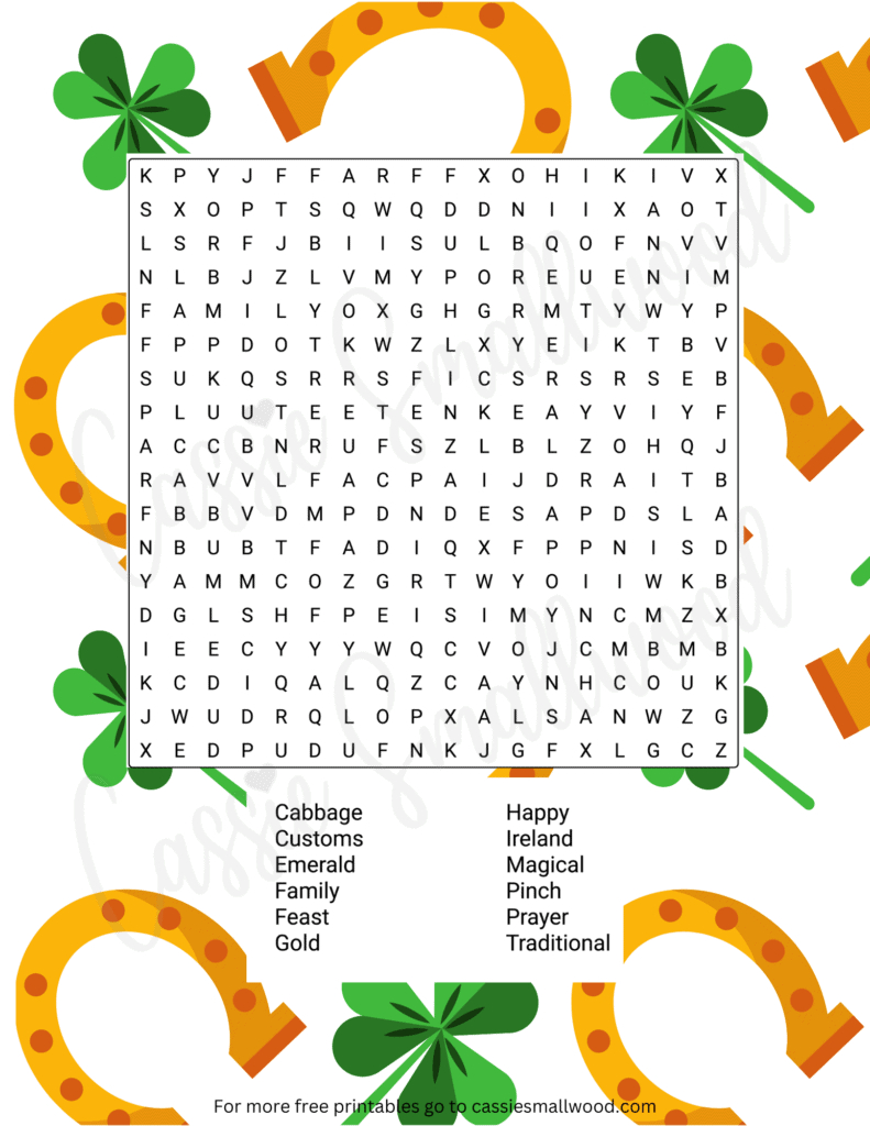 6 Fun St. Patrick&amp;#039;S Day Word Search Worksheets - Cassie Smallwood intended for St Patrick&amp;#039;S Day Puzzles Printable Free
