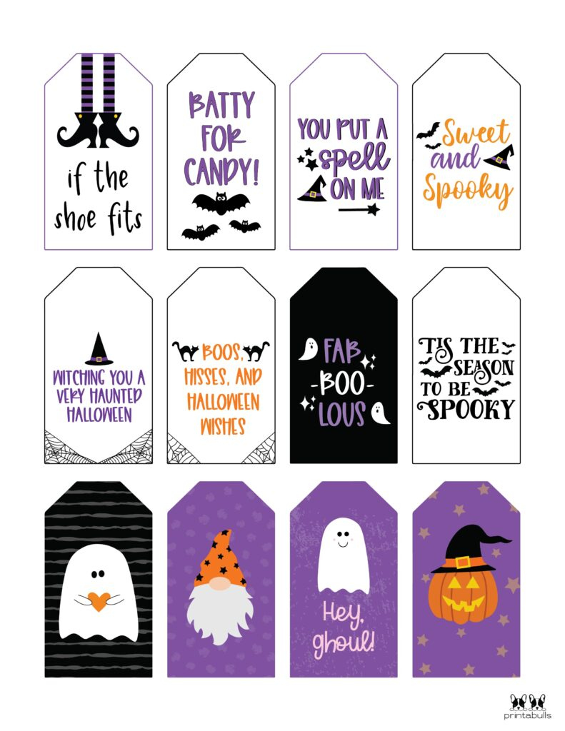 60 Free Printable Halloween Tags | Printabulls in Free Printable Halloween Name Tags